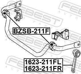 Remonto komplektas, stabilizatoriaus pakaba FEBEST BZSB-211F