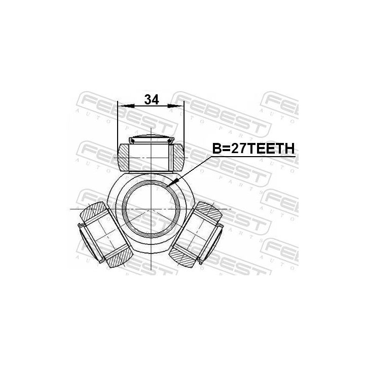 Trikojo įvorė, kardaninis velenas FEBEST 0216-F50