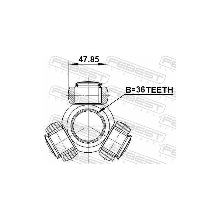 Trikojo įvorė, kardaninis velenas FEBEST 0216-Z50