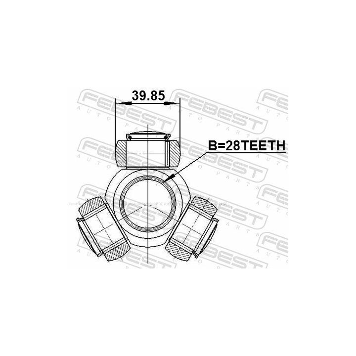 Trikojo įvorė, kardaninis velenas FEBEST 2116-TT9