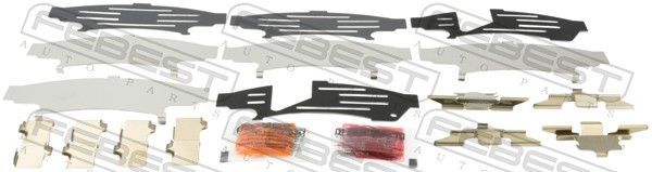 Priedų komplektas, diskinių stabdžių trinkelės FEBEST 0503-GHF