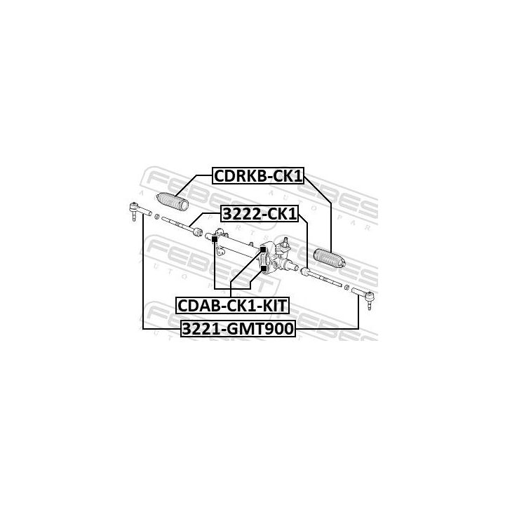 Montavimas, vairavimo pavara FEBEST CDAB-CK1-KIT