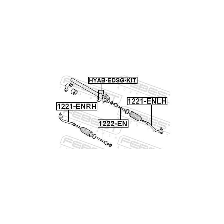 Montavimas, vairavimo pavara FEBEST HYAB-EDSG-KIT