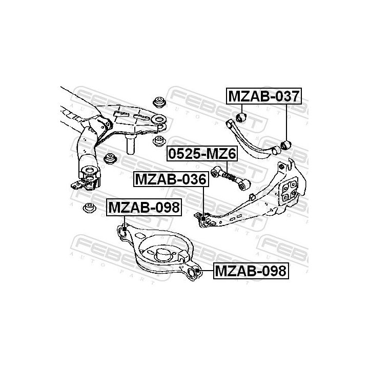 Montavimas, vairavimo pavara FEBEST MZAB-036