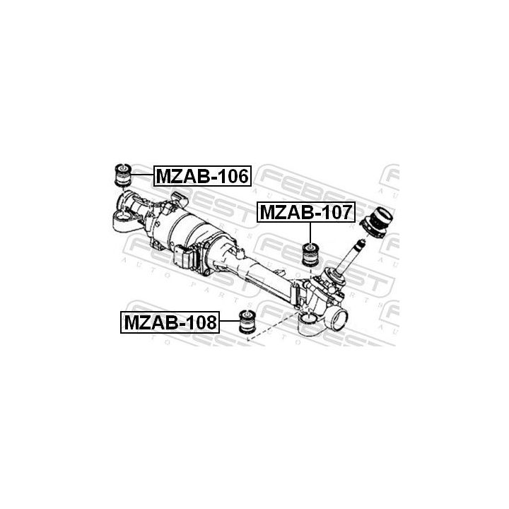 Montavimas, vairavimo pavara FEBEST MZAB-106