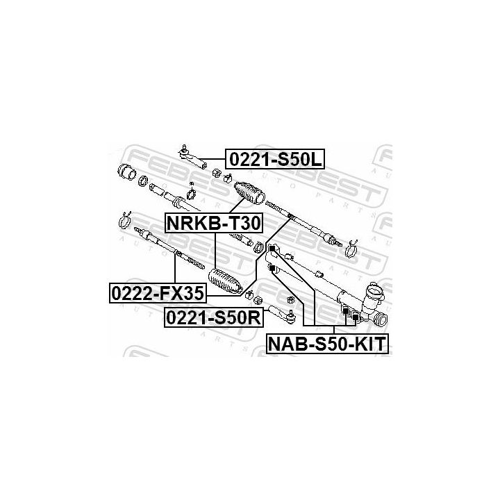 Montavimas, vairavimo pavara FEBEST NAB-S50-KIT
