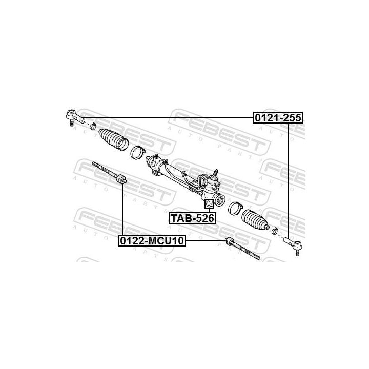 Montavimas, vairavimo pavara FEBEST TAB-526