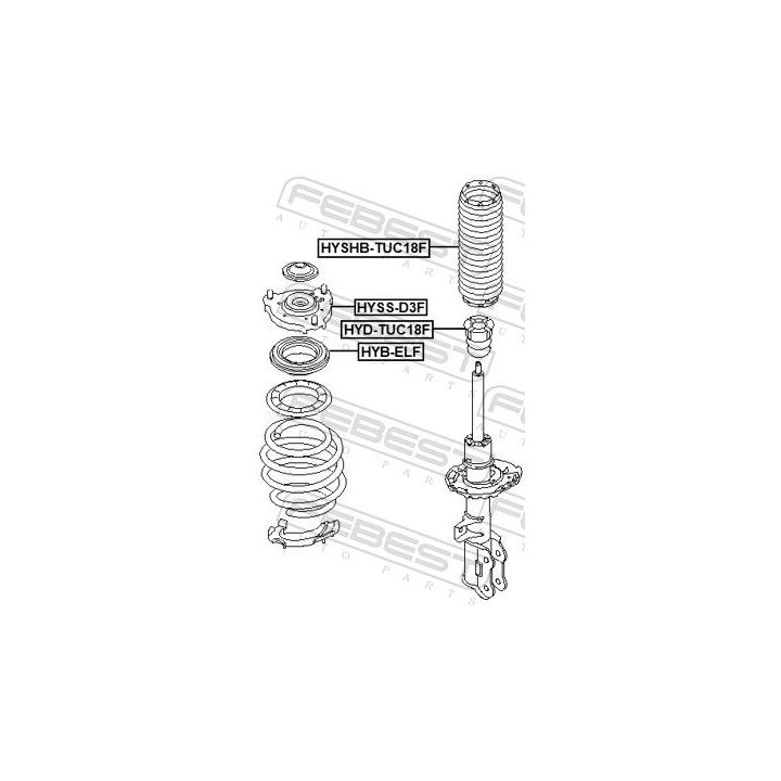 Pakabos statramsčio atraminis guolis FEBEST HYSS-D3F