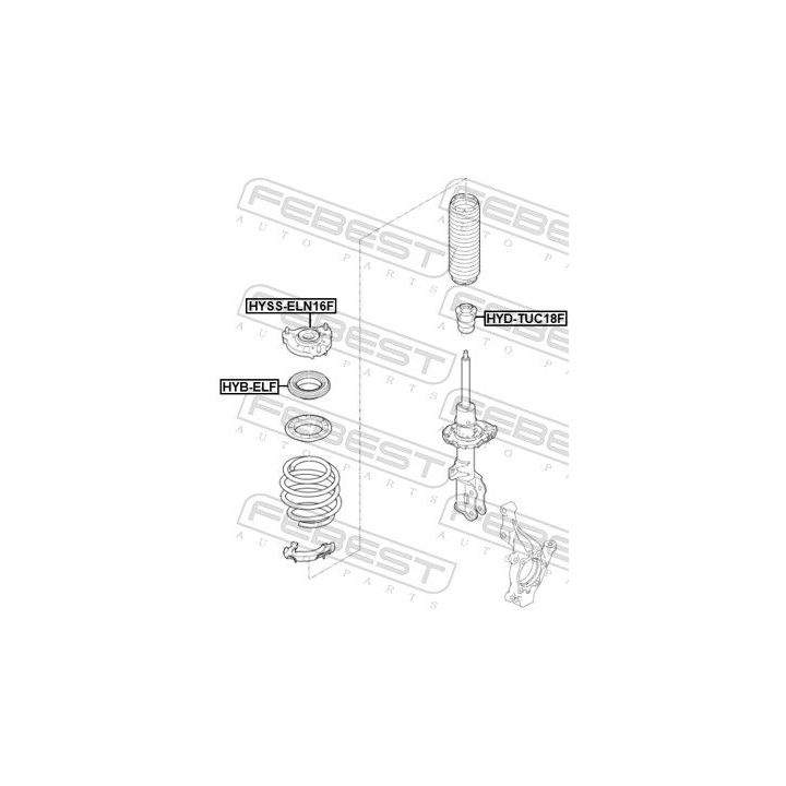Pakabos statramsčio atraminis guolis FEBEST HYSS-ELN16F