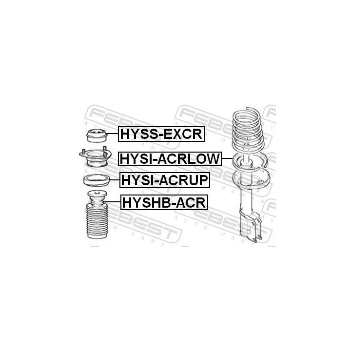 Pakabos statramsčio atraminis guolis FEBEST HYSS-EXCR