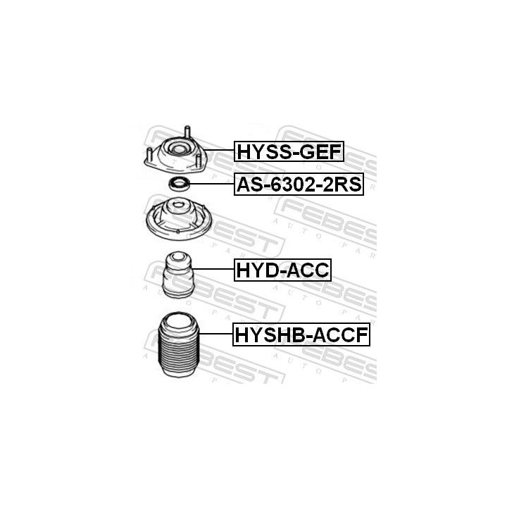 Pakabos statramsčio atraminis guolis FEBEST HYSS-GEF