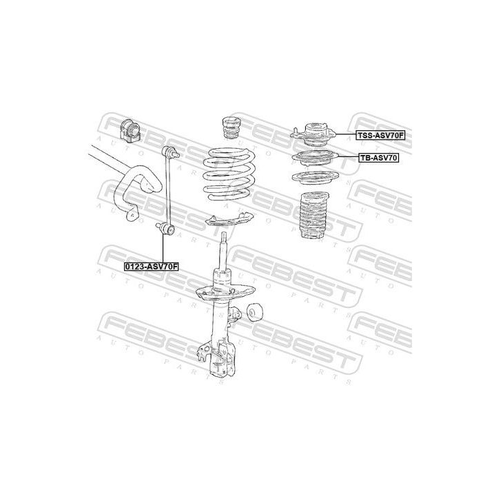 Pakabos statramsčio atraminis guolis FEBEST TSS-ASV70F