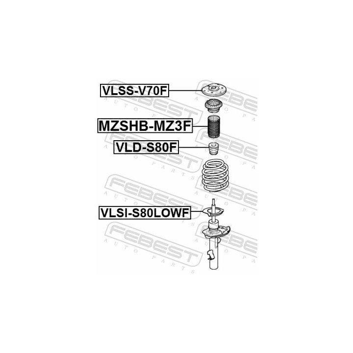 Pakabos statramsčio atraminis guolis FEBEST VLSS-V70F