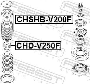 Atraminis buferis, pakaba FEBEST CHD-V250F