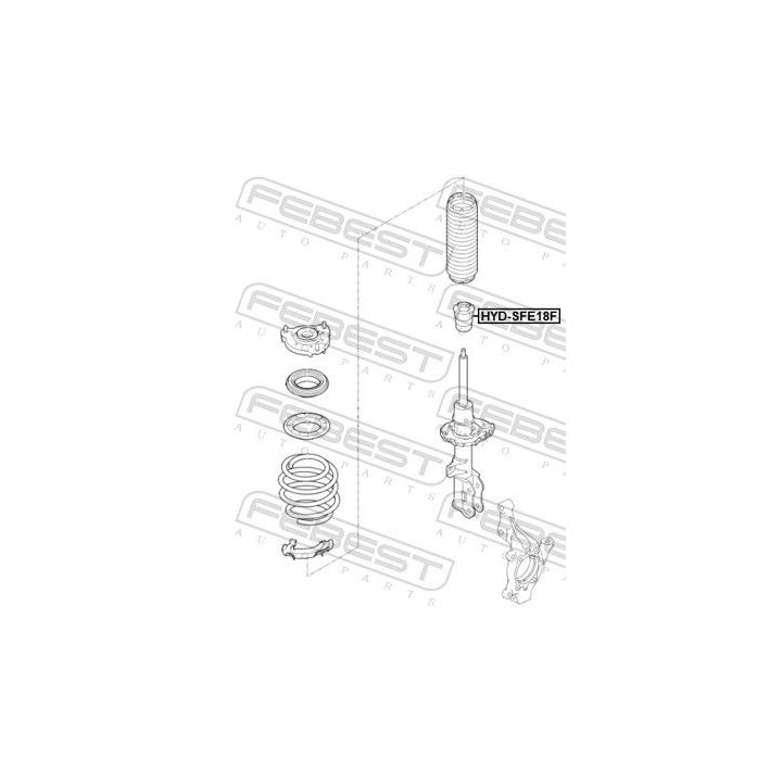 Atraminis buferis, pakaba FEBEST HYD-SFE18F