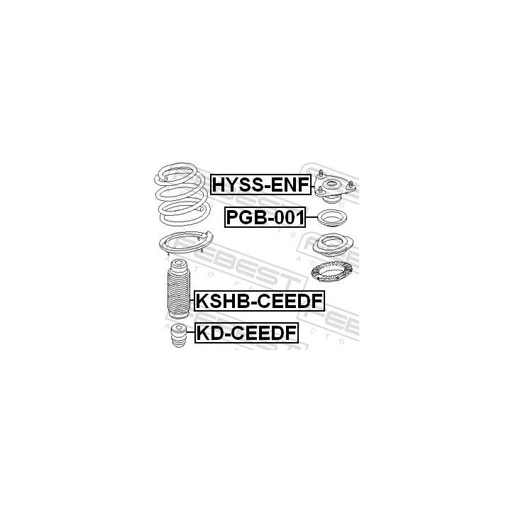 Atraminis buferis, pakaba FEBEST KD-CEEDF