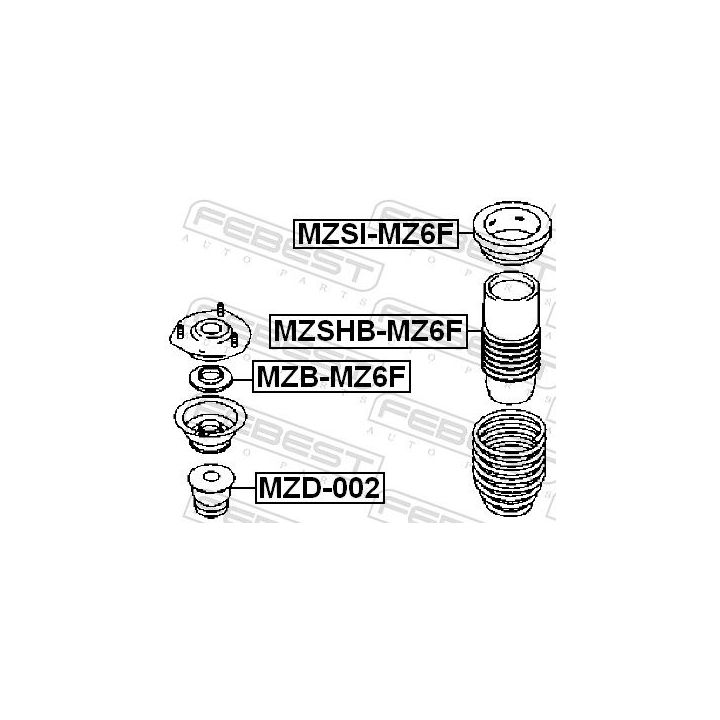 Atraminis buferis, pakaba FEBEST MZD-002