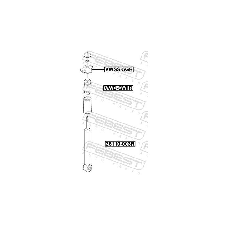 Atraminis buferis, pakaba FEBEST VWD-GVIIR