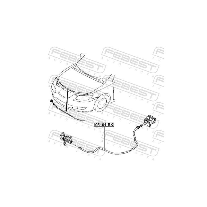 Gaubto trosas FEBEST 05101-BK