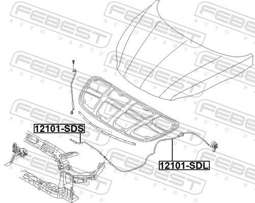 Gaubto trosas FEBEST 12101-SDS