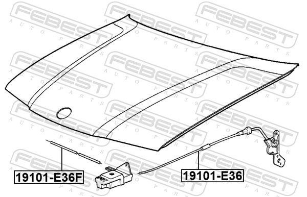 Gaubto trosas FEBEST 19101-E36F