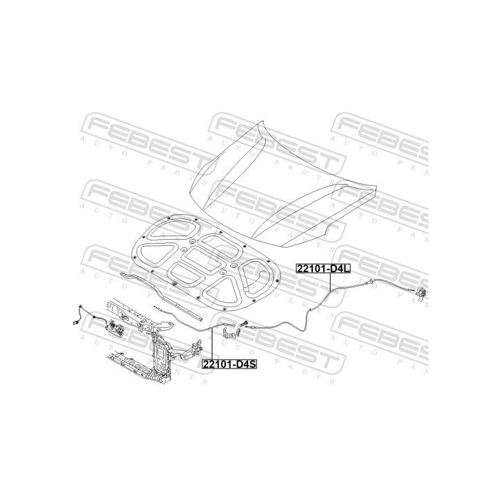 Gaubto trosas FEBEST 22101-D4L
