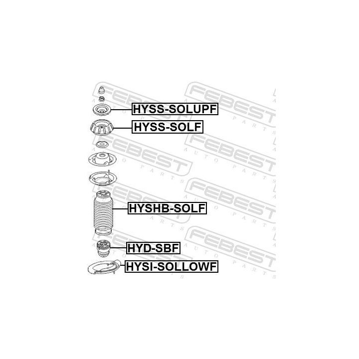 Spyruoklės dangtelis FEBEST HYSI-SOLLOWF