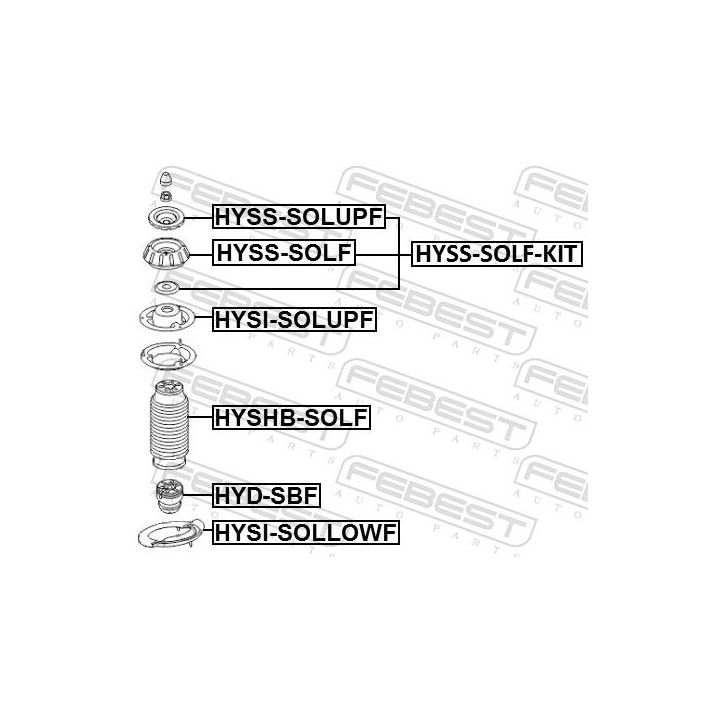 Spyruoklės dangtelis FEBEST HYSI-SOLUPF