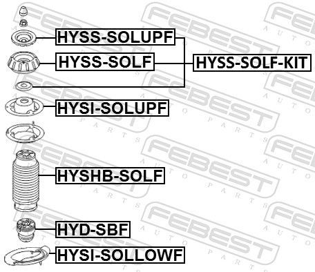 Spyruoklės dangtelis FEBEST HYSI-SOLUPF