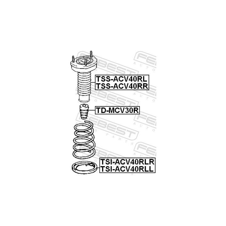 Spyruoklės dangtelis FEBEST TSI-ACV40RLL