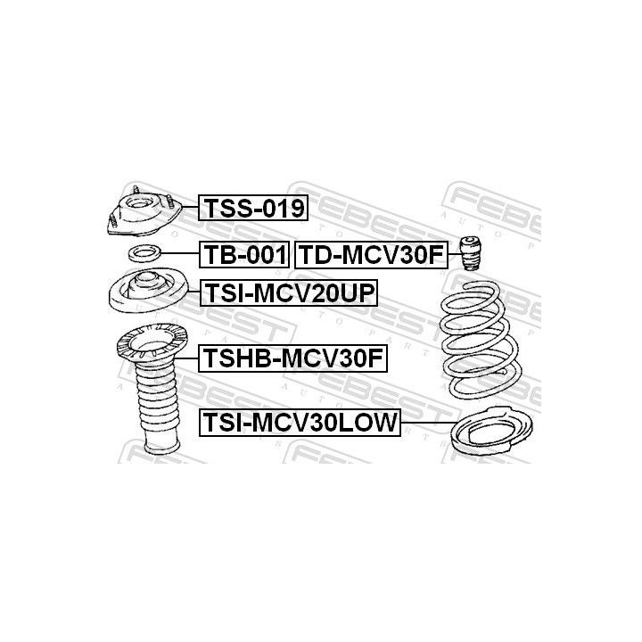 Spyruoklės dangtelis FEBEST TSI-MCV30LOW