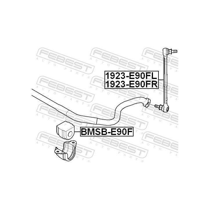 Skersinio stabilizatoriaus įvorių komplektas FEBEST BMSB-E90F