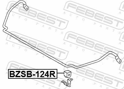 Skersinio stabilizatoriaus įvorių komplektas FEBEST BZSB-124R
