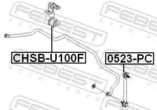 Skersinio stabilizatoriaus įvorių komplektas FEBEST CHSB-U100F