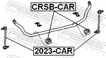 Skersinio stabilizatoriaus įvorių komplektas FEBEST CRSB-CAR
