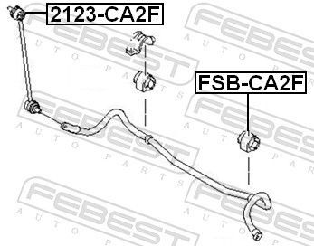 Skersinio stabilizatoriaus įvorių komplektas FEBEST FSB-CA2F