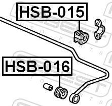 Skersinio stabilizatoriaus įvorių komplektas FEBEST HSB-015