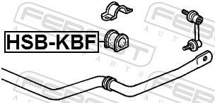 Skersinio stabilizatoriaus įvorė FEBEST HSB-KBF