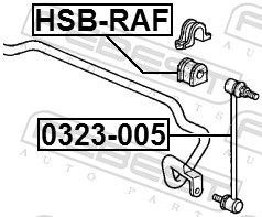 Skersinio stabilizatoriaus įvorė FEBEST HSB-RAF