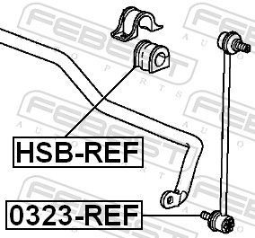 Skersinio stabilizatoriaus įvorė FEBEST HSB-REF