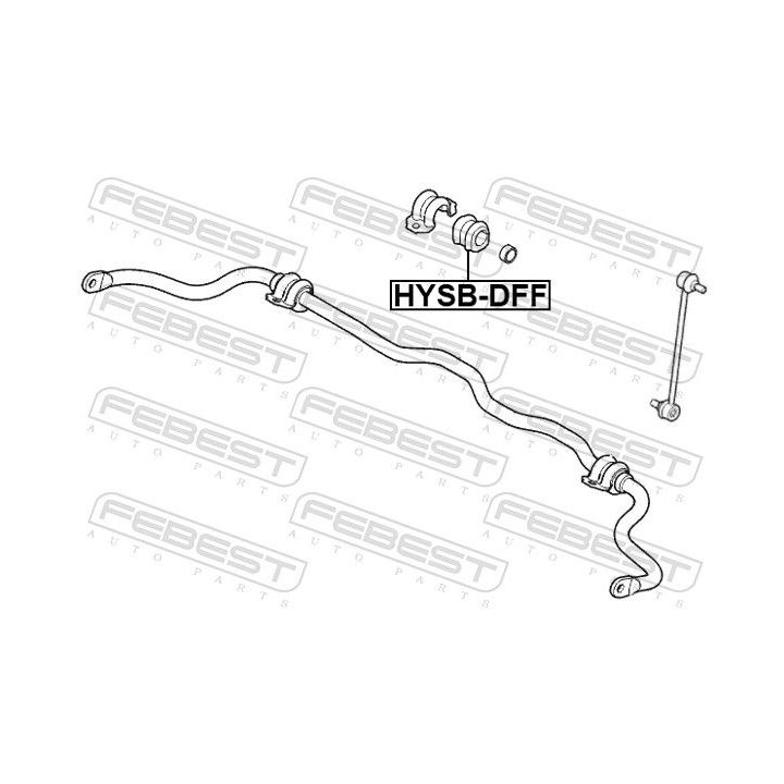 Skersinio stabilizatoriaus įvorių komplektas FEBEST HYSB-DFF