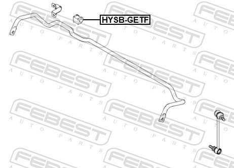 Skersinio stabilizatoriaus įvorių komplektas FEBEST HYSB-GETF
