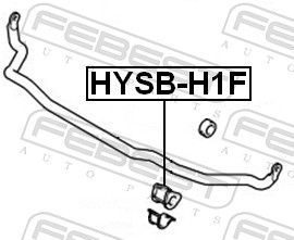 Skersinio stabilizatoriaus įvorių komplektas FEBEST HYSB-H1F