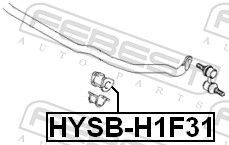 Skersinio stabilizatoriaus įvorių komplektas FEBEST HYSB-H1F31