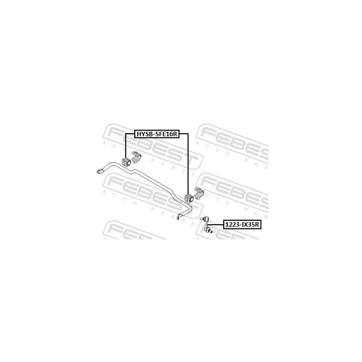 Skersinio stabilizatoriaus įvorių komplektas FEBEST HYSB-SFE16R