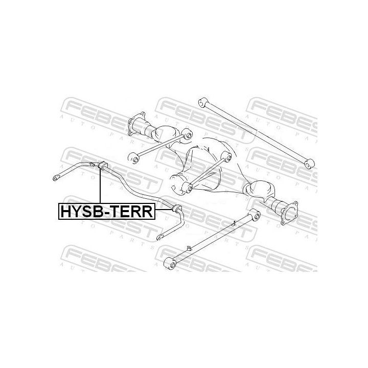 Skersinio stabilizatoriaus įvorių komplektas FEBEST HYSB-TERR