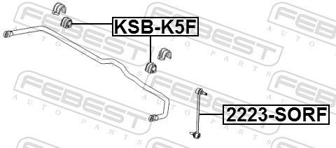 Skersinio stabilizatoriaus įvorių komplektas FEBEST KSB-K5F