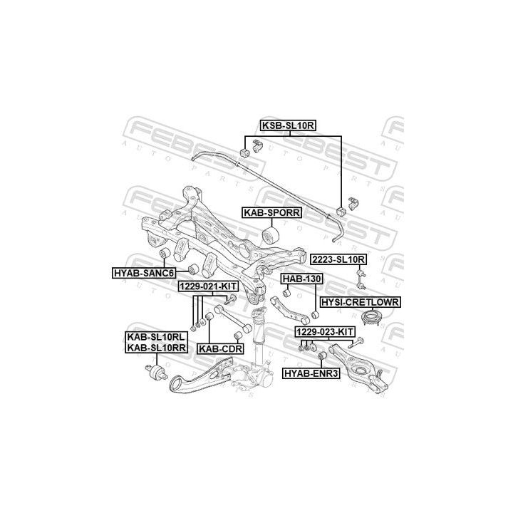 Skersinio stabilizatoriaus įvorių komplektas FEBEST KSB-SL10R