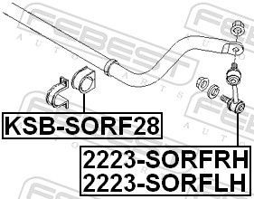 Skersinio stabilizatoriaus įvorių komplektas FEBEST KSB-SORF28