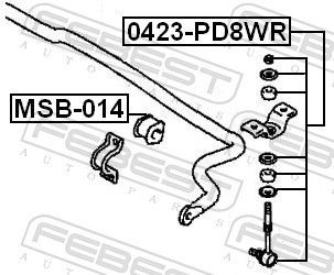 Skersinio stabilizatoriaus įvorė FEBEST MSB-014